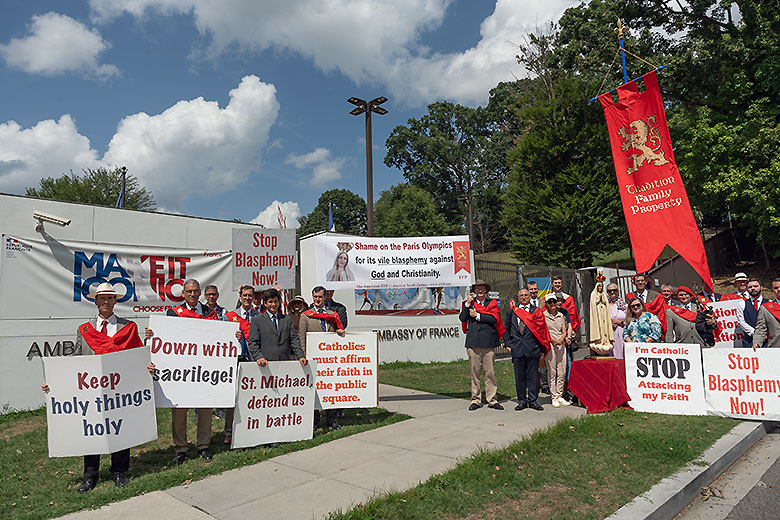 Catholics Protest Olympic Blasphemy at French Embassy